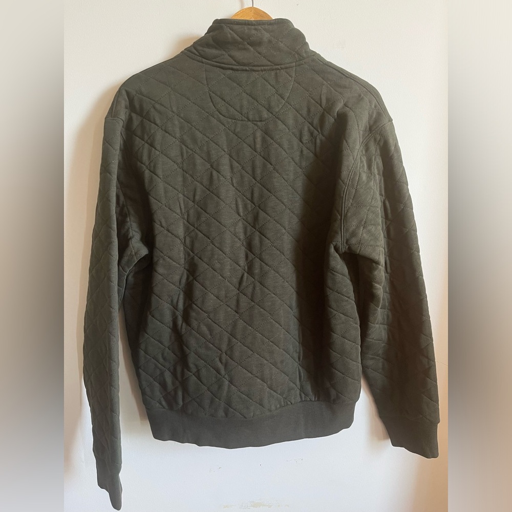 Frank and Oak Organic Cotton Olive Quilted Pullover - Picture 8 of 8